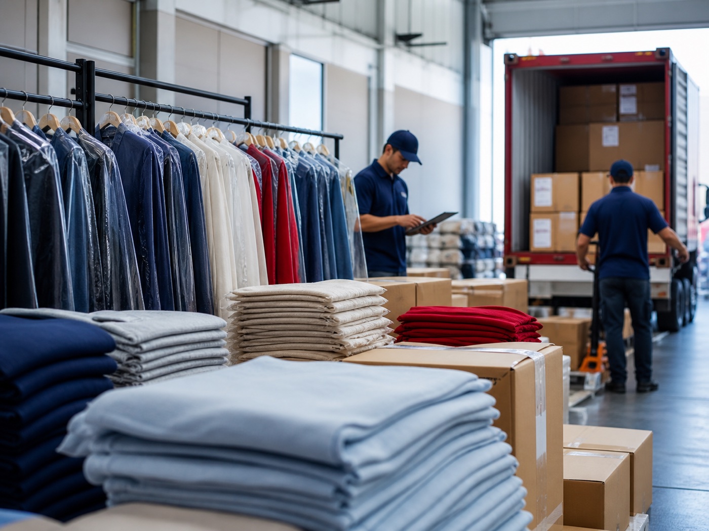 Textiles and finished garments prepared for international export